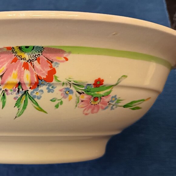 Vintage Art Deco J&G Meakin Sunshine Floral Covered Serving Bowl - Picture 6 of 16